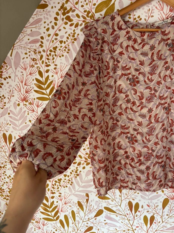 Blouse bohème cerise blue - photo numéro 2
