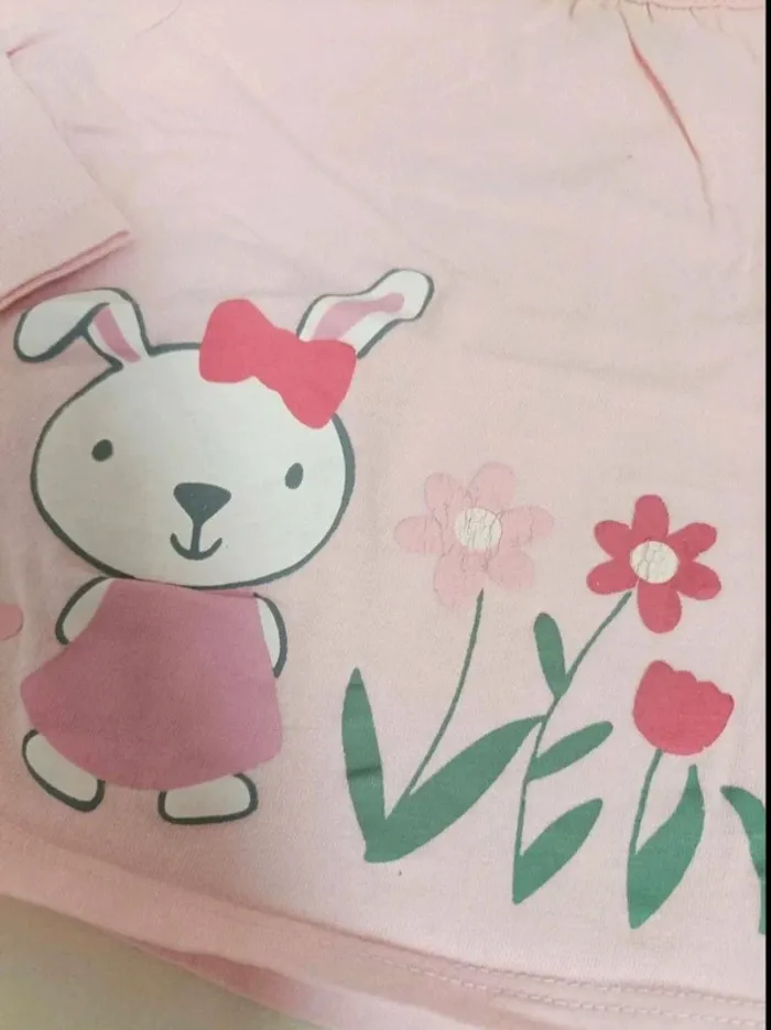 Tee-shirt manches longues rose pâle FPC fille 18 mois - photo numéro 2