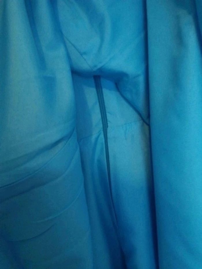 Robe 50's turquoise à pois blancs - photo numéro 6