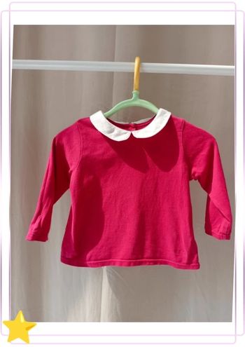 T-shirt manches longues rose DPAM 12 mois