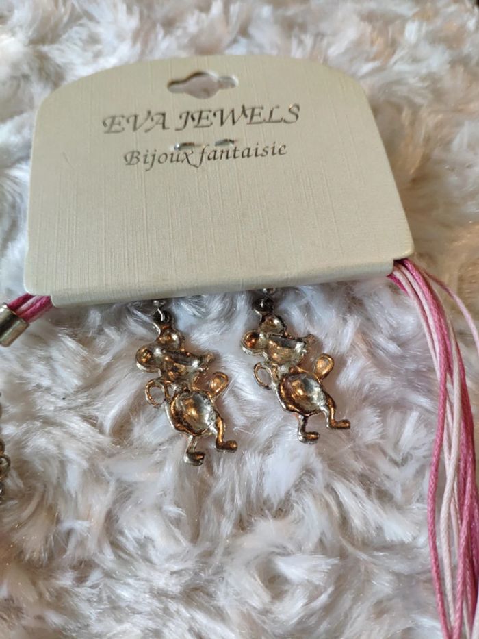 Parure souris fantaisie boucles d'oreilles et collier avec pendentif - photo numéro 6