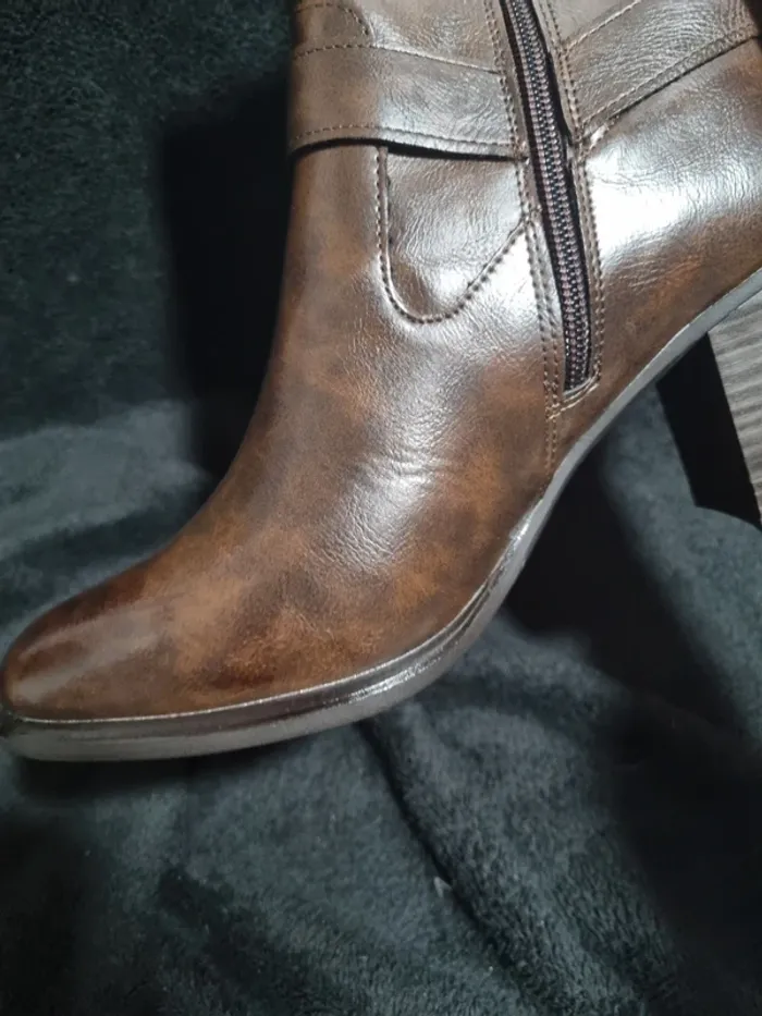 Paire De Bottines A Talon Marron - photo numéro 10