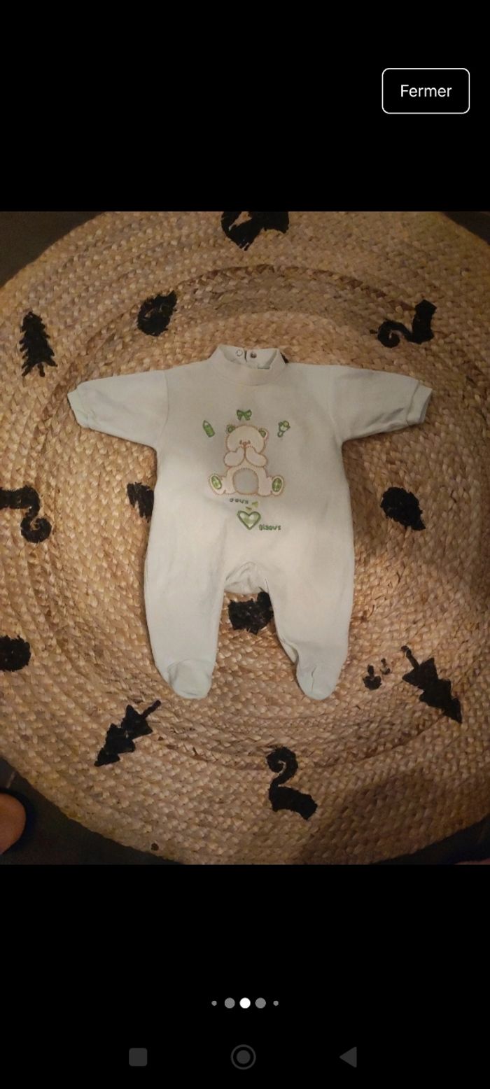 Lot de 7 pyjamas en velours 3 mois - photo numéro 5