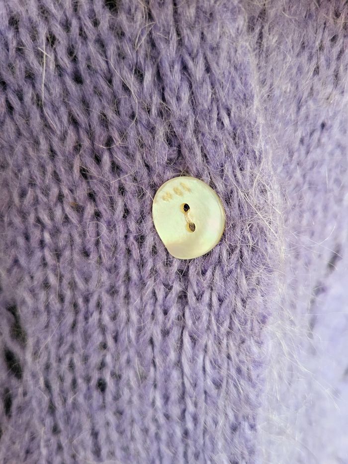 Gilet en laine mohair lila - photo numéro 3