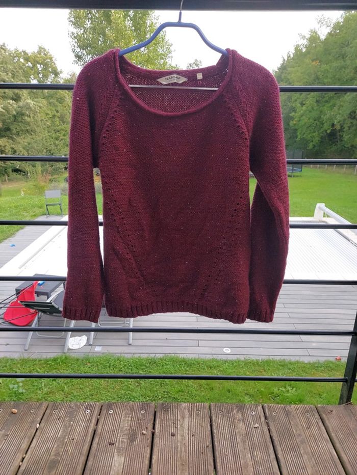 Pull bordeaux à paillettes 38
