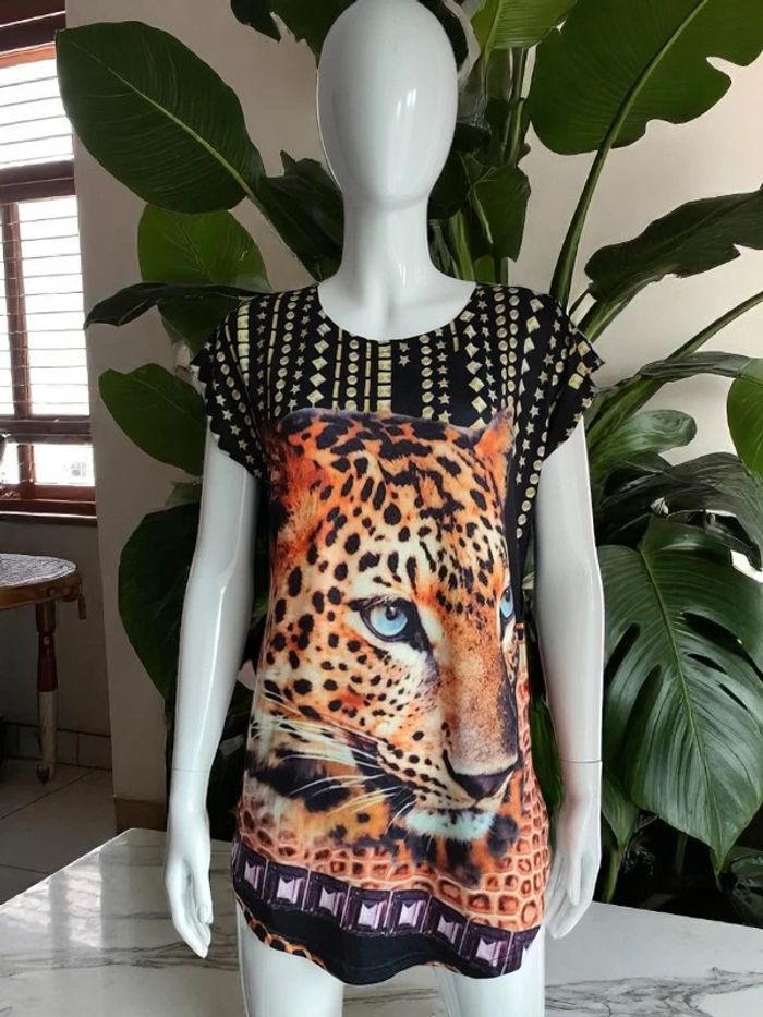 T-shirt Tunique fluide léopard