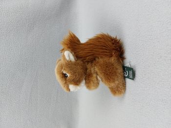 Petite Peluche doudou écureuil LIVING NATURE marron écru 15 cm yeux durs TBE