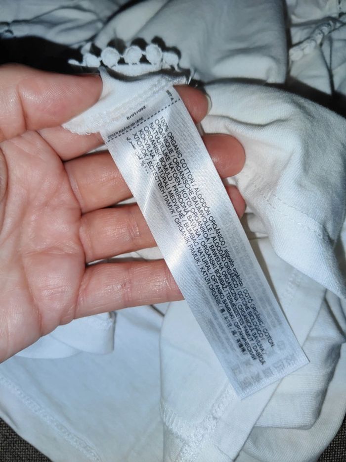 T-shirt blanc mango froufrou épaule - photo numéro 4