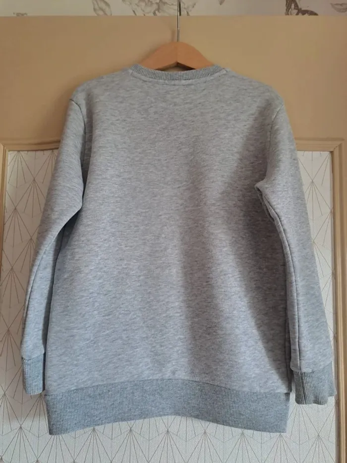 Pull sweat garçon benetton tbe gris 8-10 ans - photo numéro 3