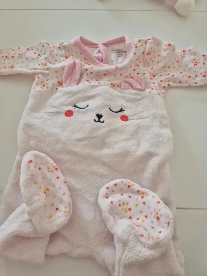 Pyjama DPAM du pareil au meme grenouillère velour pilow Neuf 3 mois 59cm  ultra doux - photo numéro 6