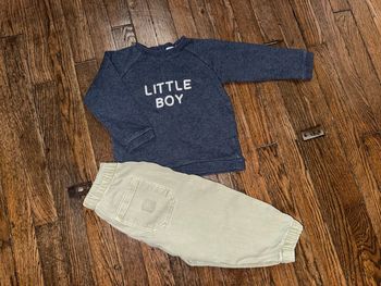 Sweat Bout’chou et jeans Zara 24 mois