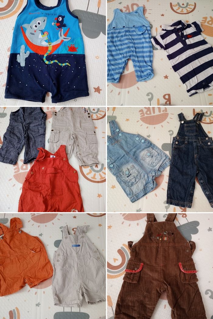 Lot de 11 salopettes garçon – hiver, chaudes et confortables