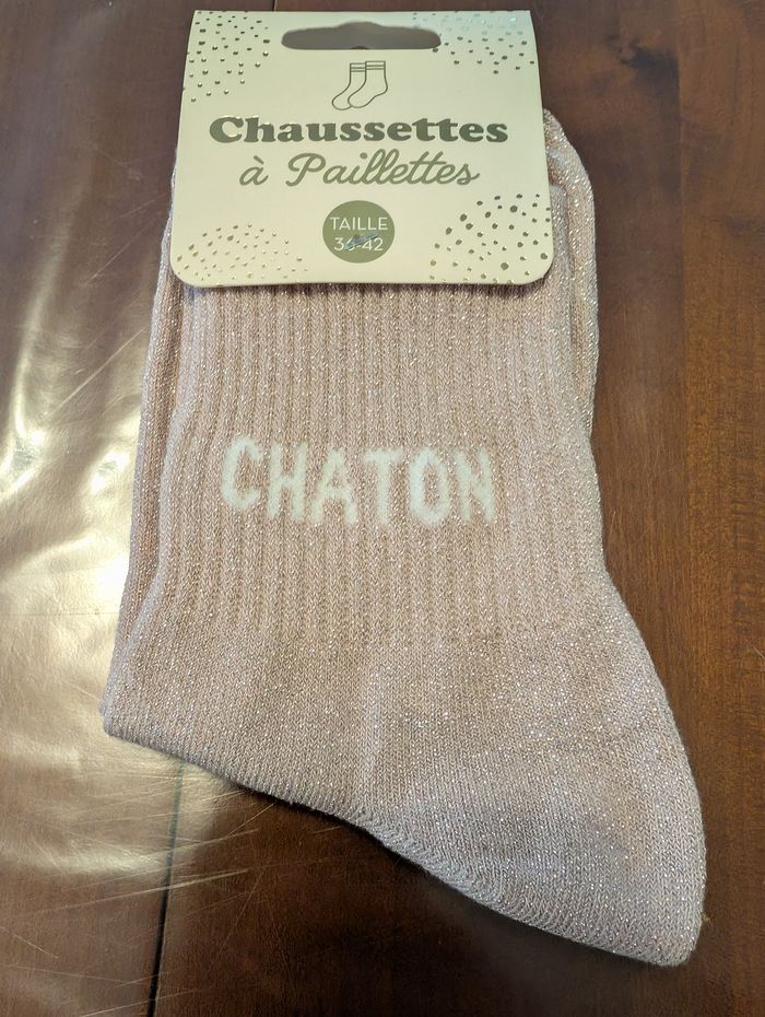 Chaussettes à paillettes Chaton