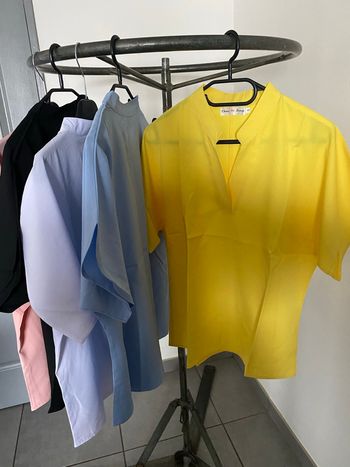 Chemisier col V en polyester 