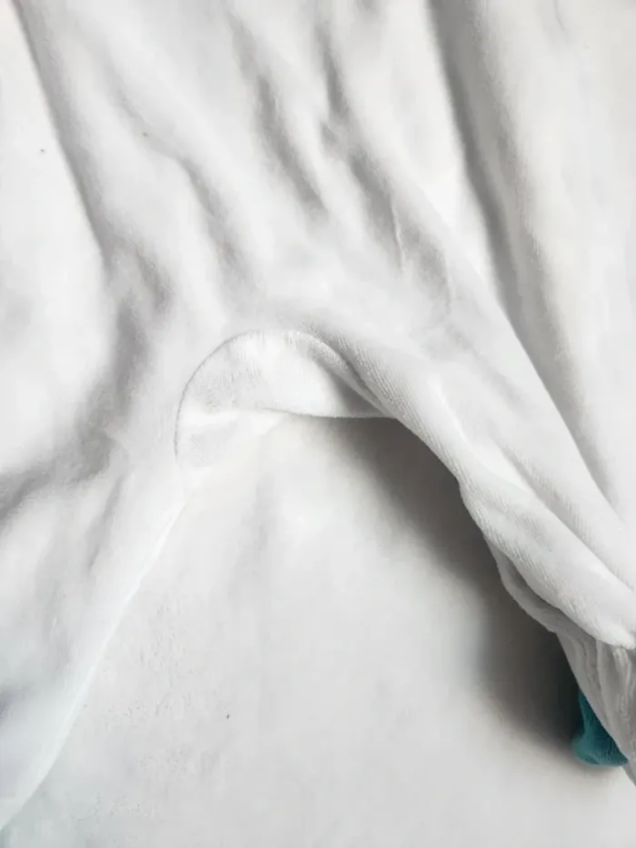 Joli pyjama velours blanc et turquoise automne hiver bébé mixte 6 mois Orchestra - photo numéro 5