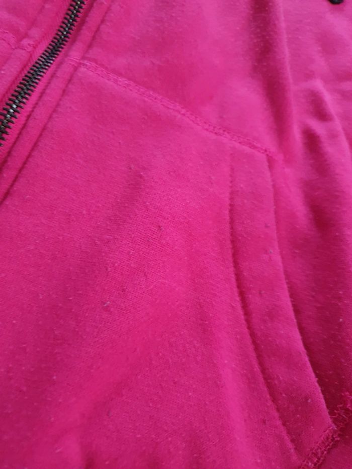 Gilet Sweat a Capuche Rose Fushia - photo numéro 5