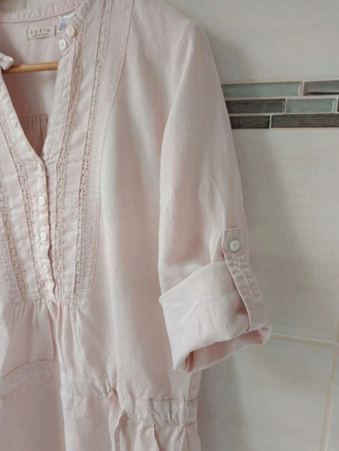 Superbe robe Edeis 100% lin t.38 dentelles - photo numéro 8