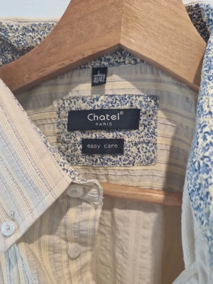 Tres belle chemise vintage année 90 taille l made in France bye chatel - photo numéro 6