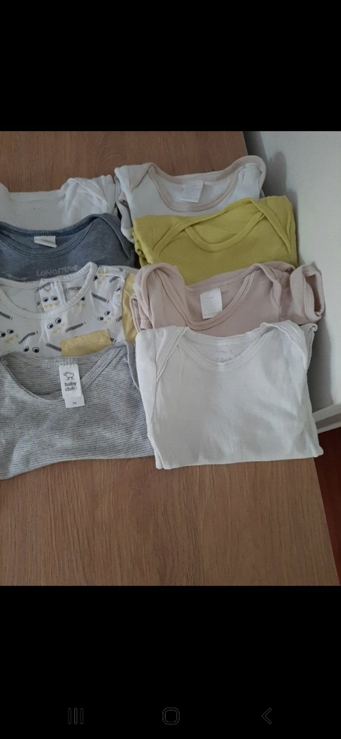 Lot de 12 bodys manches courtes taille 12 mois - photo numéro 3