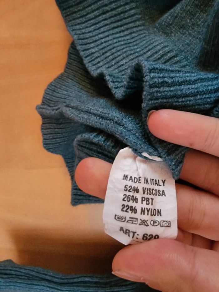 Pull avec petit col bleu T.38/M - photo numéro 4