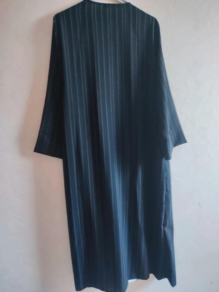Robe portefeuille longue à rayures noires et blanches – TU - photo numéro 6