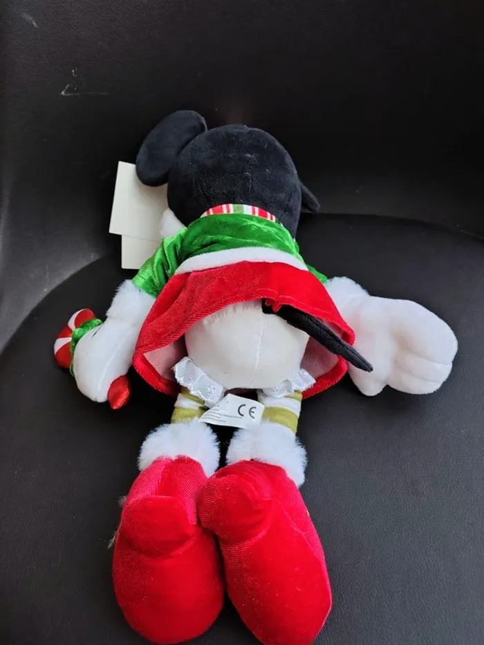 Peluche Minnie Mouse Noël 2022 Disneyland Paris Disney sucre d'orge rouge vert 36 cm - photo numéro 4