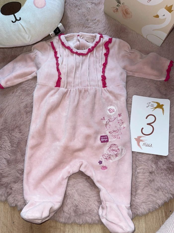 Lot de 3 pyjama velours 3 mois - photo numéro 2