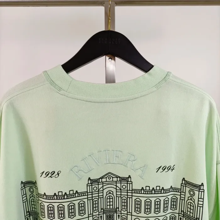 T-shirt oversize vert menthe Riviera Sports Academy Monaco France Taille M homme A809 - photo numéro 3