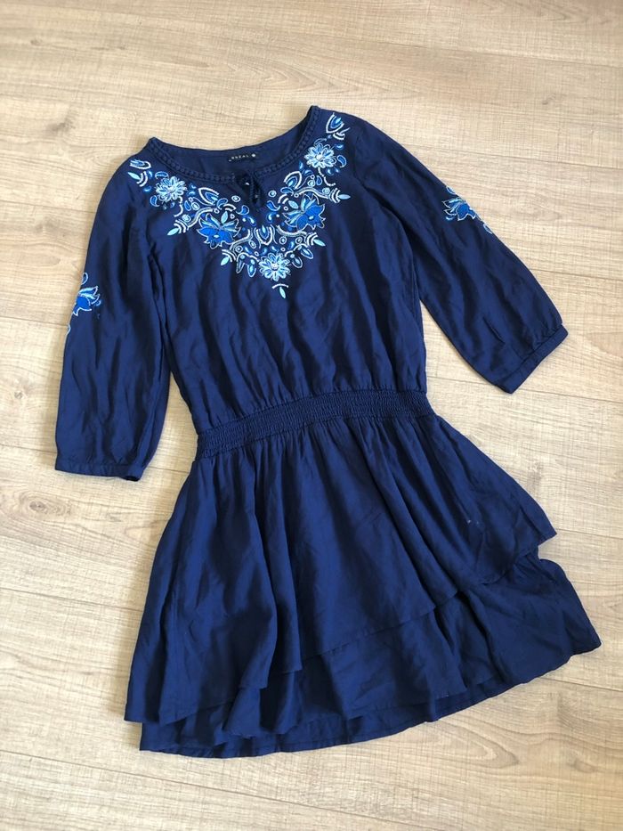 Robe bleue marine à manches longues Breal taille 38 état satisfaisant (avec défaut) - photo numéro 7