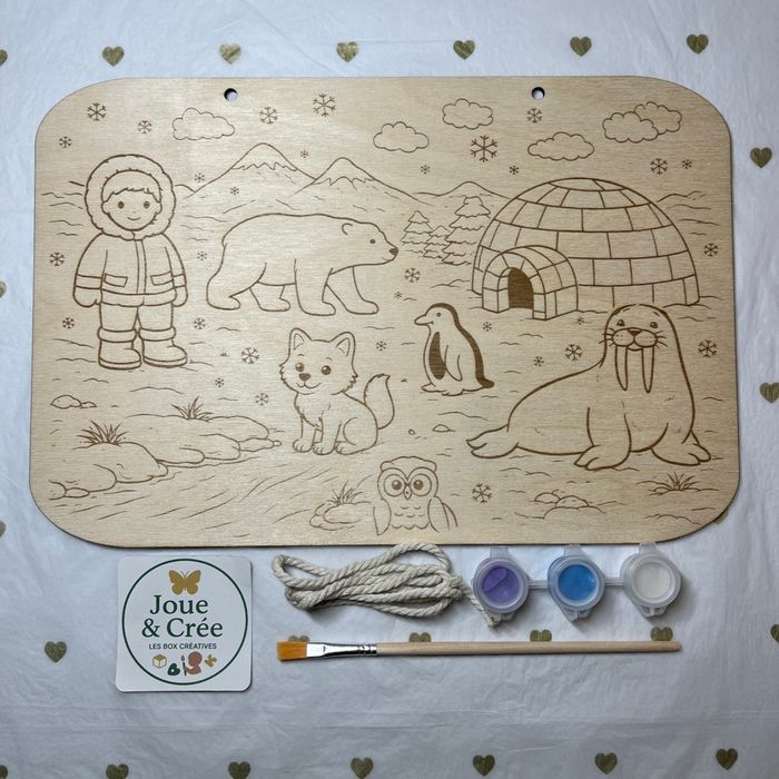 Cadre décor hivernal en bois à peindre - photo numéro 3