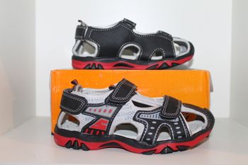 jolie sandales nus pieds rouge noir gris 35