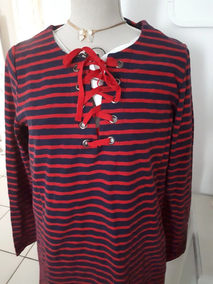 Pull long marinière coton Léon & Harper taille M - photo numéro 4