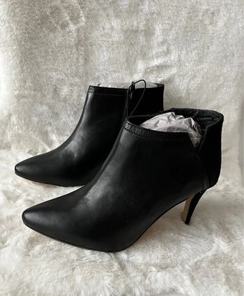 Bottines noires en cuir talons 9 cm