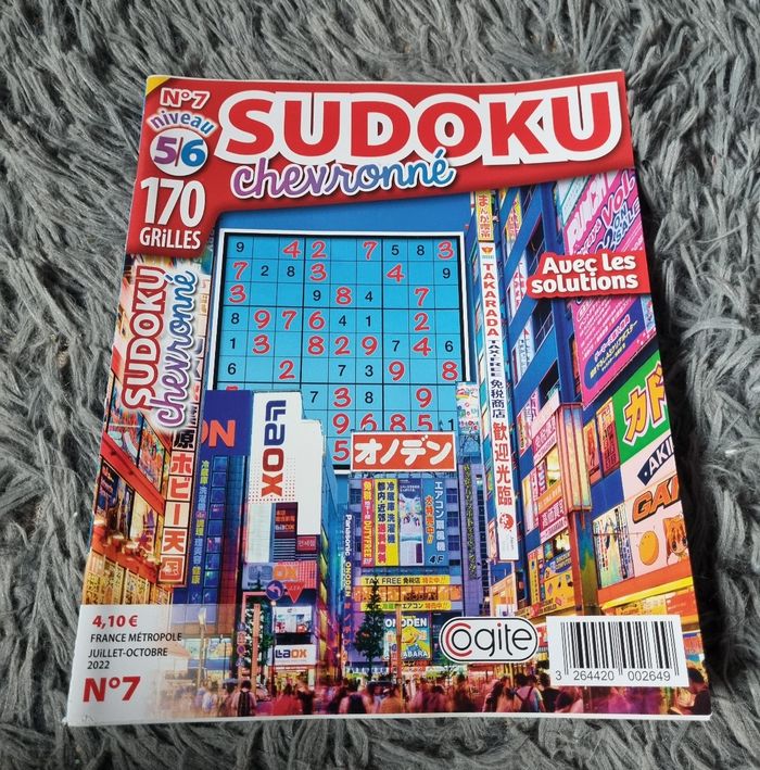 Livre de jeu Sudoku  (chevronné) niveau 5-6 (170 grilles)