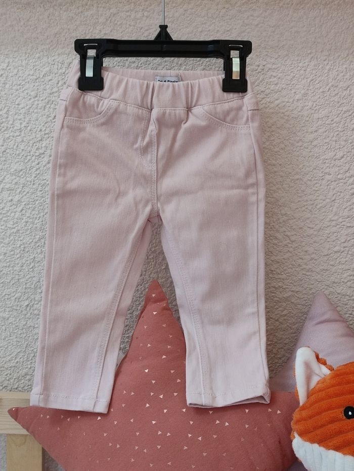 Pantalon Jegging - Rose pâle - 12 mois - Très bon état - Pat et Ripaton - photo numéro 2
