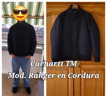 Carhartt Blouson/Veste Hiver TM-Noir- Modèle Ranger en Cordura avec Doublure molletonnée