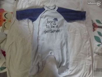 Pyjamas garçon en velours, taille 1 mois (54-56 cm)