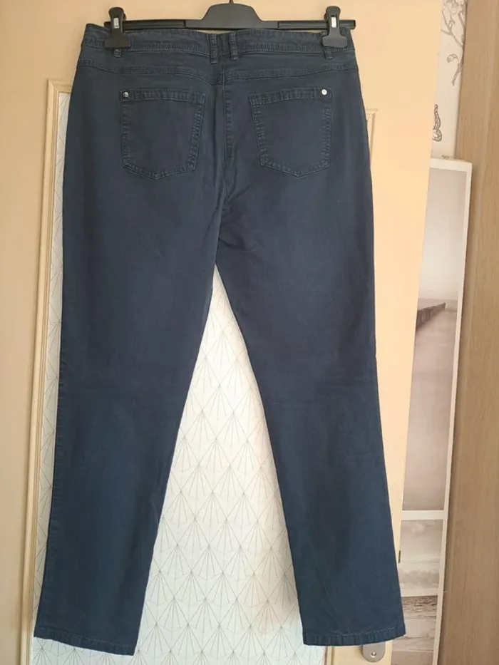 Pantalon droit femme bleu marine tbe canda C&A 42 - photo numéro 7