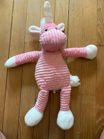 Peluche licorne rose