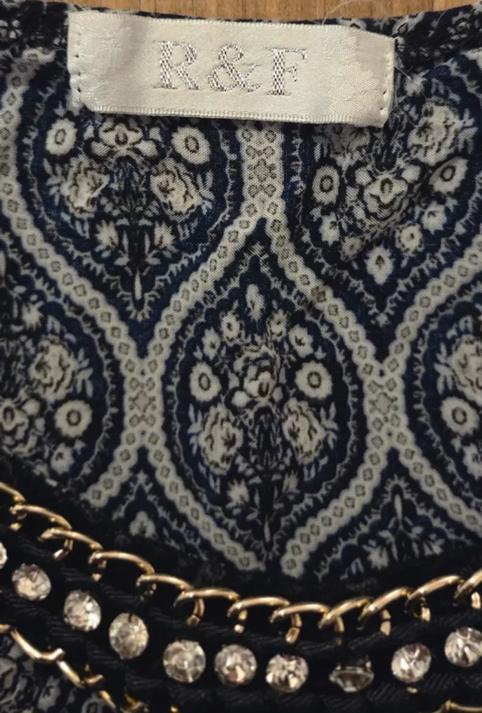 Tunique / robe imprimé cachemire col strass – R&F – Taille unique - photo numéro 13