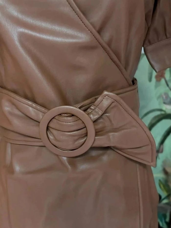 Robe portefeuille simili-cuir marron - photo numéro 4