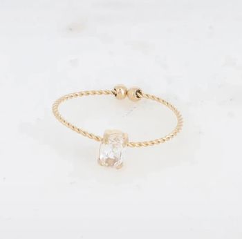 Bague solitaire en cristal Swarovski