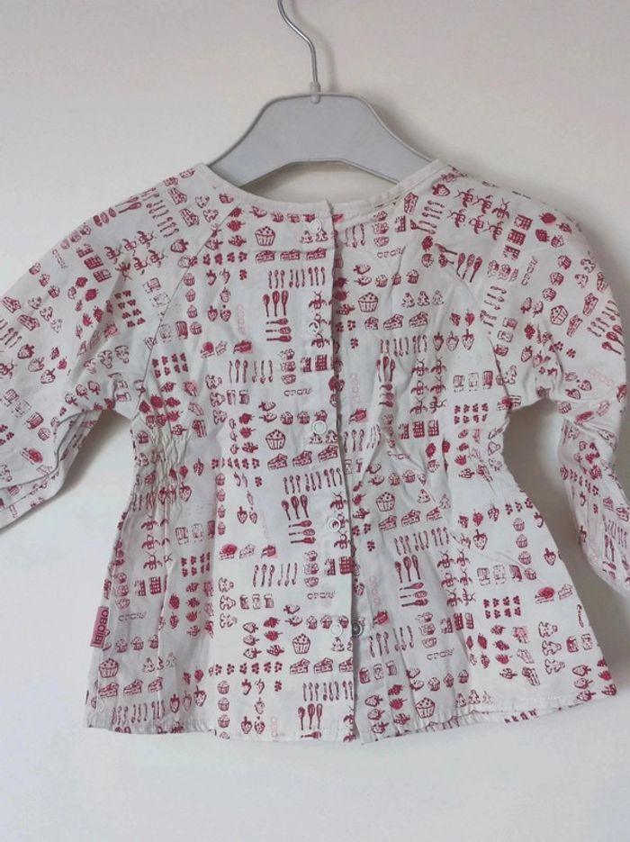 Tee-shirt manche longue Obaibi blanc rouge - photo numéro 3