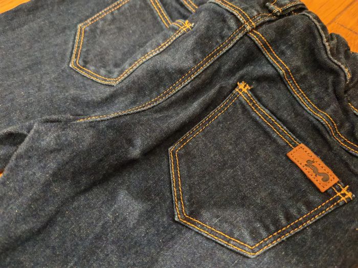 Jean slim fille Cyrillus 7 ans 👧 Taille élastique, denim bleu foncé, confortable - photo numéro 4