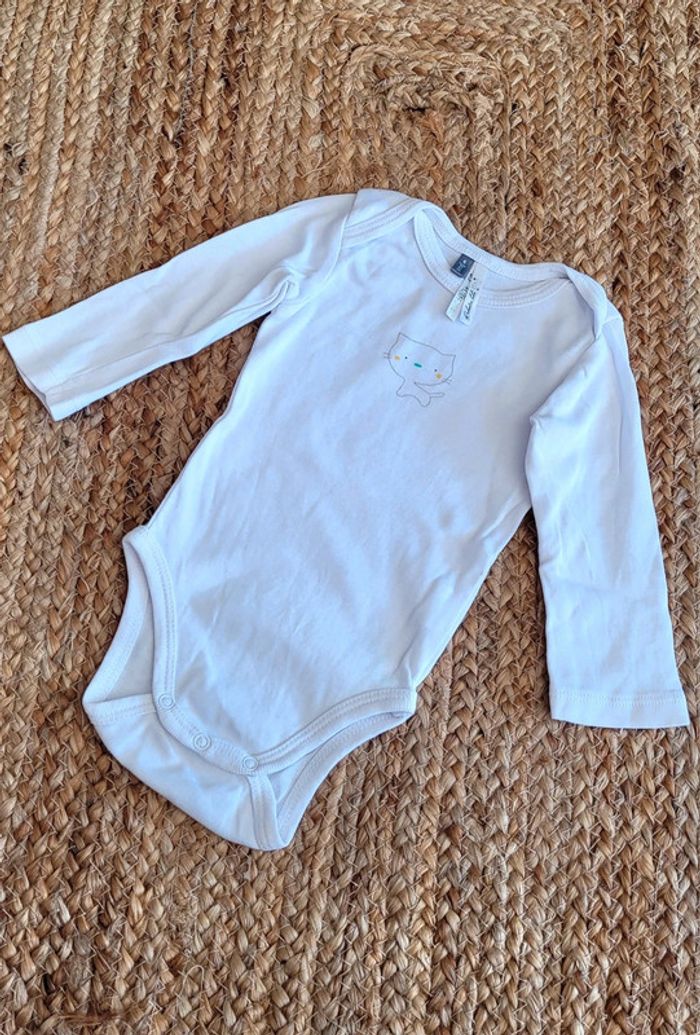 Joli Body blanc tout doux Petit Chat Orchestra 6mois Neuf