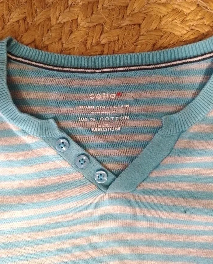 🧥 pull fin à rayures Célio taille M - 100% coton - photo numéro 4