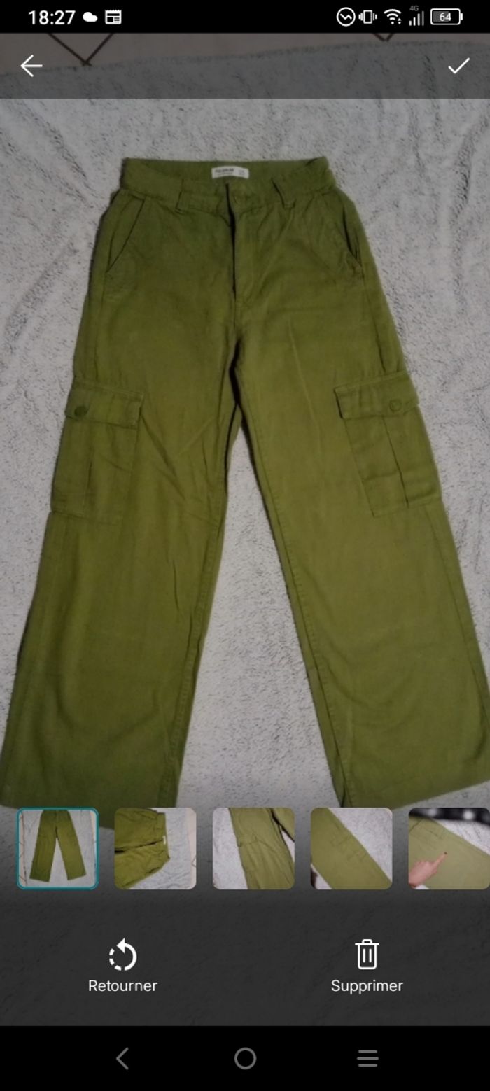 Pantalon cargo 32 vert olive c84
