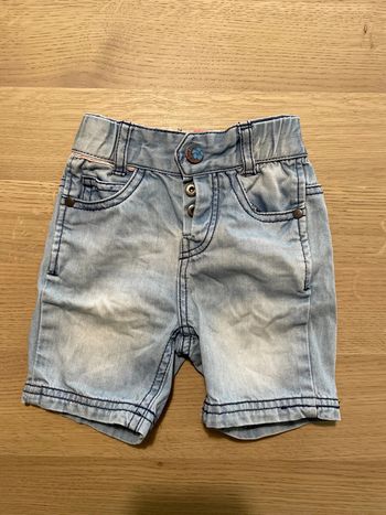 Short en jean à pressions grain de blé 6 mois