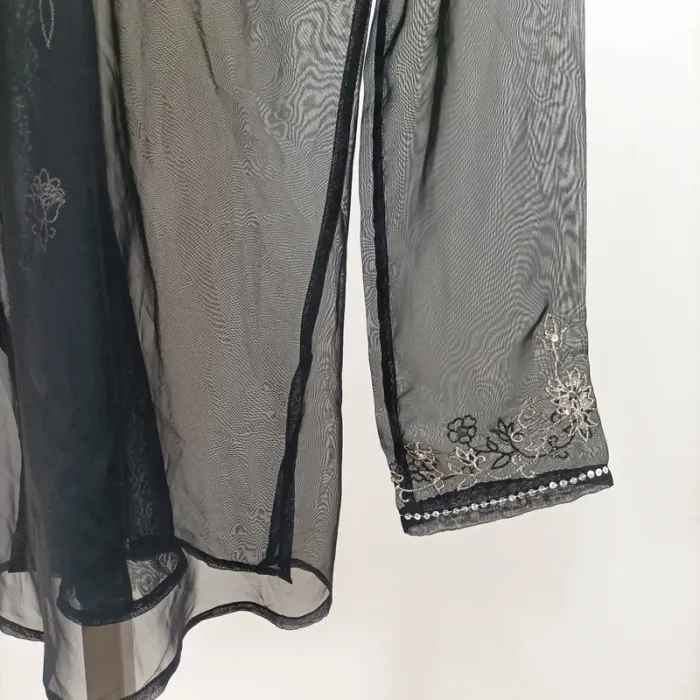 Tunique transparente noire brodée à perles – T.2 – Mim A1024 - photo numéro 12