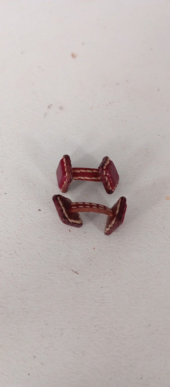 Boutons de manchette vintage en cuir - photo numéro 3